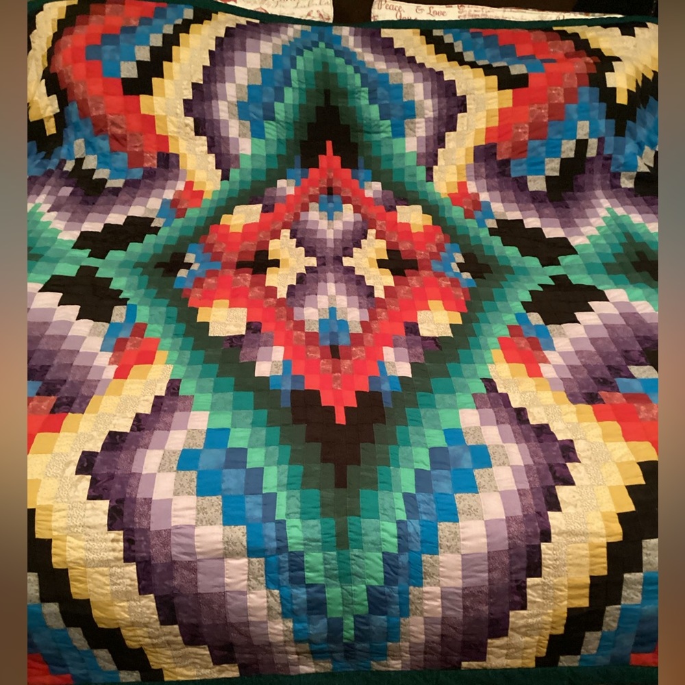 Brand New, Handmade Bargello Design, King Size Quilt. Only One In The World!